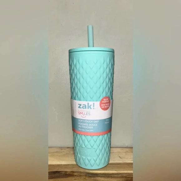 zak! Other - zak! Mint Green Tumbler with Sealing Lid + straw. Soft-Touch Grip. 24oz. NWTS!!